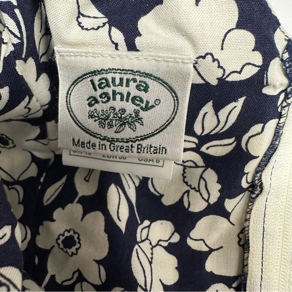 Laura Ashley vintage Navy and White Floral Maxi Dress size 8 - Picture 6 of 11